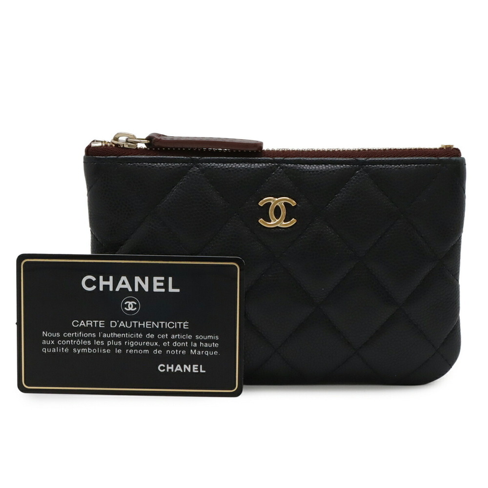 CHANEL Black Caviar Leather Logo Pouch - Picture 8 of 8